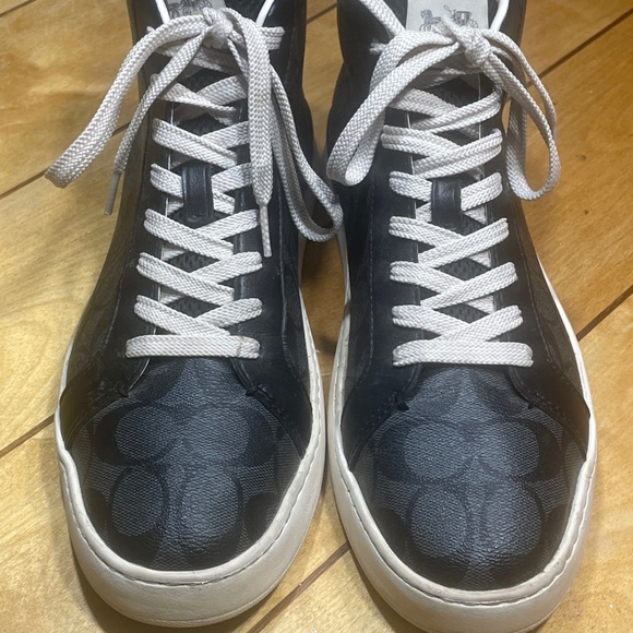 Coach Clip High Top Sneakers in Black Size 10 - Picture 1 of 16